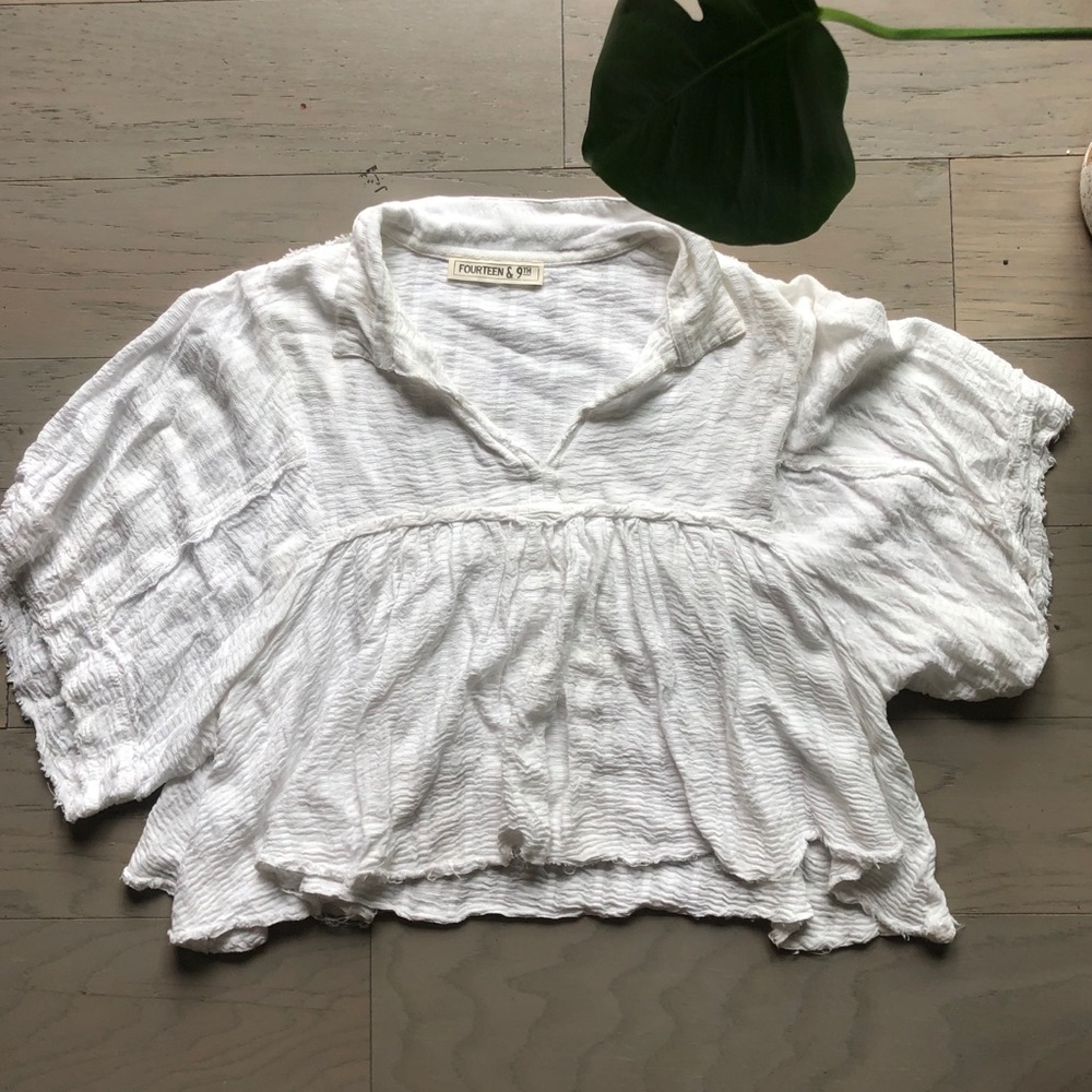 Slouchy white blouse